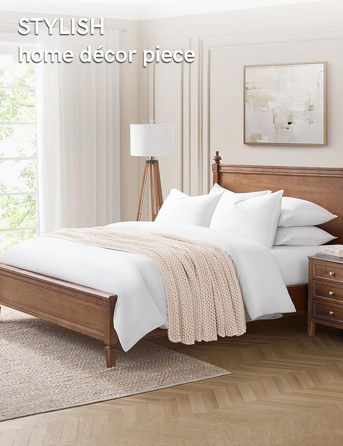 YnM Chunky Cotton Knit Throw Blanket, Cable Knit Throws for Bed Couch Sofa, Comfy & Relaxing, Decorative Piece for Farmhouse Modern Boho Rustic Scandinavian Chic Vibe, Cream White 50x60 Inches