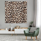 HZOHNAGO Leopard Print Tapestry Rustic Brown Leopard Wild Animal Printed Wall Tapestry Painting Wall Hanging for Bedroom Living Room Dorm 60" W x 60" H