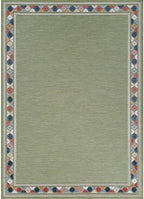 Beverly Rug Outdoor Rug 8x10 Modern Bordered Area Rugs for Indoor and Outdoor Patio Easy to Clean Non Shedding Living Room Porch Garden Washable Outside Carpet (8 x 10 Green)
