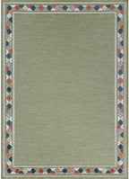 Beverly Rug Outdoor Rug 9x12 Modern Bordered Large Area Rugs for Indoor and Outdoor Patio Easy to Clean Non Shedding Living Room Porch Garden Washable Outside Carpet (9 x 12 Green)