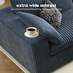 LoveSeat Cloud Couch Modular Sectional Sofa for Living Room,Modern Sofa with Deep Seat，2 Seater Boneless Couch with Ottoman,Comfy Upholstered Couches for Apartment, Studio, Office,Bedroom，Blue