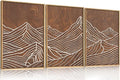 HPINUB Line Style Mountain Framed Canvas Wall Art Set, Vintage Tree Rings Wall Decor, Abstract Tree Spiral Wall Painting, Modern Nature Art Prints for Living Room,Bedroom,Farmhouse-16 x24 x3
