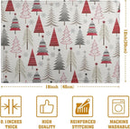 Christmas Tree Placemats Set of 4 Geometric Colorful Xmas Place Mats 12x18 Inch Seasonal Winter Holiday Farmhouse Washable Linen Table Mat for Party Kitchen Dining Decoration