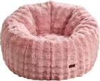 Hobestluk Bean Bag Chair Oversized Bean Bag Chair for Adults Donut-Shaped Large Bean Bag with Spacious Design for Living Room Bedroom or Reading Nook (Bubble Pink)