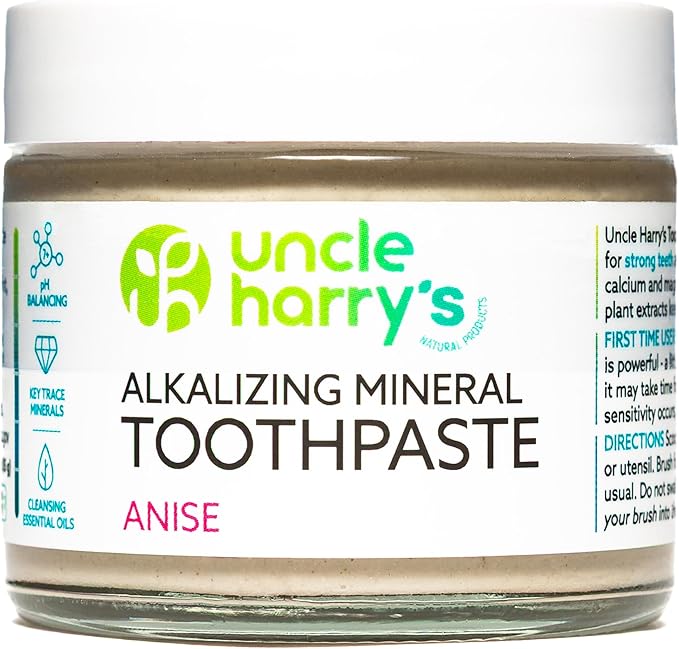 Uncle Harry's Anise Remineralizing Toothpaste | Natural Whitening Tooth Paste Freshens Breath & Promotes Enamel | Vegan Fluoride Free Toothpaste