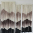 IOWER Large Macrame Wall Hanging Mountain Handmade Brown Dip-Dyed Boho Wall Decor 5Pcs Art Wall Decor for Bedroom Living Room Fiber Art Tapestry