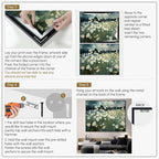 SIGNWIN 36"x46" Extra Large Framed Wall Art White Wildflower Field in Impressionist Style, Soft Floral Landscape for Home Living Room Bedroom Decor (Frame Assembly Required)