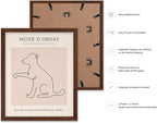 Poster Master Vintage Poster - Retro One Line Dog Drawing Print - Dog Art - Minimal Gift for Men, Women, Animal Lover - Abstract Wall Decor for Home, Office, Bedroom, 8x10 Brown Framed