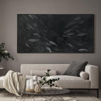 SIGNWIN 24"x46" Extra Large Framed Wall Art Monochrome Fish Silhouettes Illustration for Home Living Room Bedroom Decor (Frame Assembly Required)