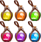 Patelai 6 Pcs Halloween Glass Potion Bottles with Belt Cork Renaissance Witch Costume Accessories Witch Props Potion Bottle for Halloween Party Decor Cosplay DIY Crafts Gift (Brown)