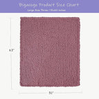 Bigacogo Chunky Knit Throw Blanket for Couch, 51x63 inches, 100% Hand Knitted with Thick Jumbo Chenille Yarn, Cozy Soft Large Rope Knot Cable Crochet Blankets for Sofa Bed Living Room, Burnt Rose