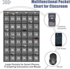 Loghot Classroom Accessories Closet Pocket Chart for Cell Phones Holder Wall Door Hanging Organizer (36 Pockets Gray)