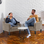 VINGLI Accent Chairs Set of 2 Living Room Chairs Light Brown Reading Chair for Bedroom Scooped Arm Chair Mid Century Modern Accent Chairs Upholstered Comfy Chair for Apartment, Waiting Room