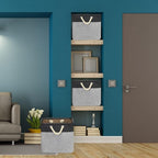 SIMPLE HOUSEWARE Fabric Storage Cubes, 13" x 13" Storage Bin, 3 Pack, Dark Gray