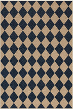 Lahome Checkered Easy Jute Outdoor Rug, Large 6x9 Rug for Living Room Checkerboard Indoor Outdoor Carpet, Farmhouse Patio Office Mat Geometric Non Slip Black Carpet for Backyard Dining Room
