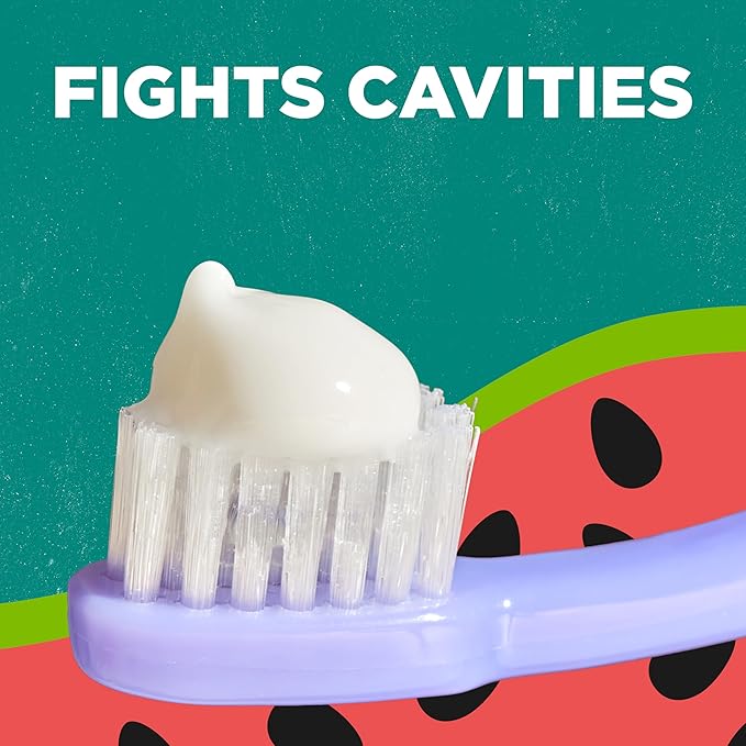Tom’s of Maine Watermelon Wiggle Kids Toothpaste with Fluoride, Kids Natural Toothpaste, For Children Ages 2 and Up, Helps Prevent Cavities, 5.1 Oz 3 Pack
