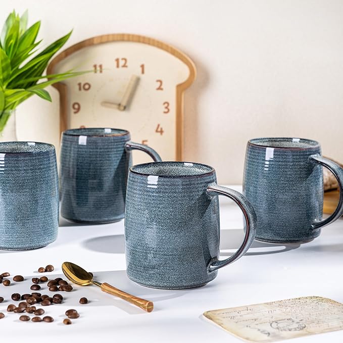 GBHOME Large Coffee Mugs Set of 6, 18oz Handmade Ceramic Coffee Mugs Set with Gradient color for Latte/Tea/Beer/Hot Cocoa, Dishwasher & Microwave Safe,