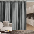 100" W x 96" L Faux Linen Room Divider Curtains, Full Blackout Pinch Pleated Drapes for Traverse Rod, Bedroom Divider Privacy Drapery with Hooks for Ceiling Track, 1 Panel, Mid Grey