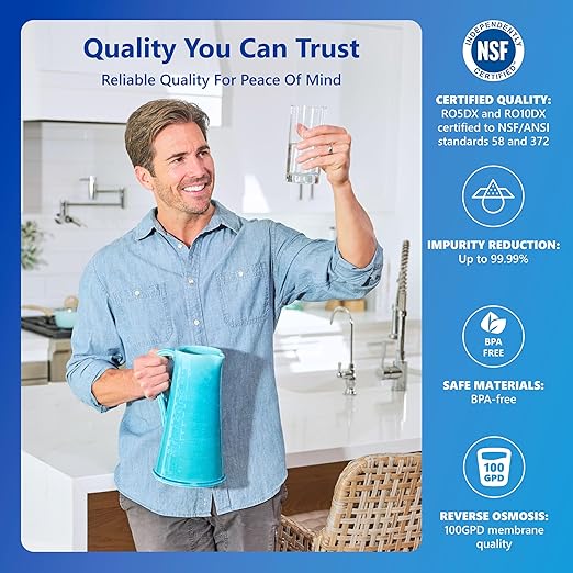 Express Water Reverse Osmosis Alkaline Ultraviolet Water Filtration System – 100 GPD (Deluxe Chrome Faucet)