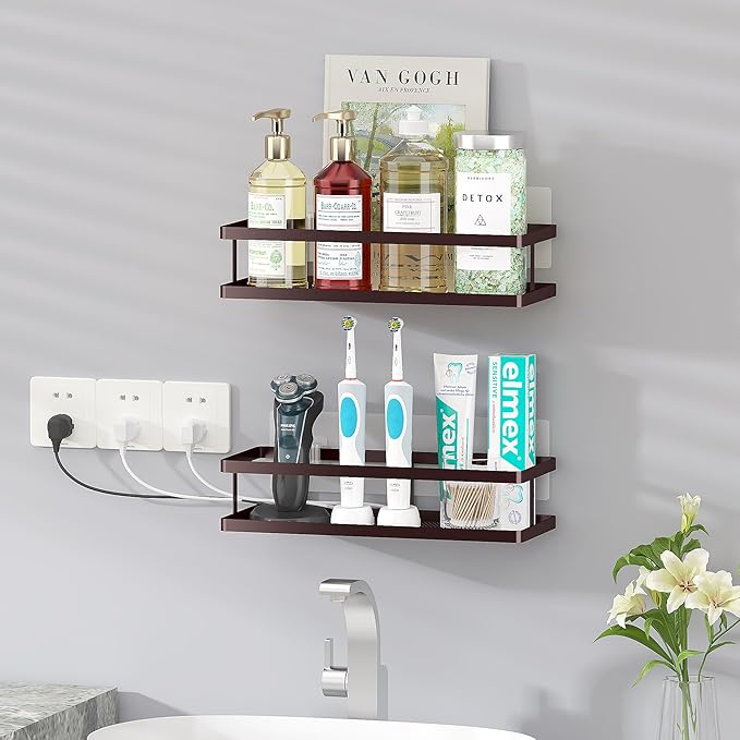 PUSDON Metal Wall Hanging Basket 2 Packs DIY Suitable for Multiple Scenes - Middle Bronze Guardrail