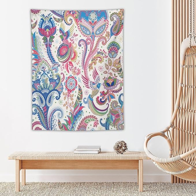 ICMOLYYENLO Boho Green Leaves Tapestry, Mid Century Abstract Tropical Palm Leaves Modern Minimalist Geometric Wall Hanging, Neutral Home Decor Art for Living Room Bedroom Dorm 60x80 Inch