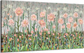 amatop Large Floral Wall Art Modern Abstract Flower Field Canvas Picture Botanical Artwork Rustic Wall Decor for Living Room Bedroom Pink Green Blooming Wildflower Forest Nature Art Print 48x24in