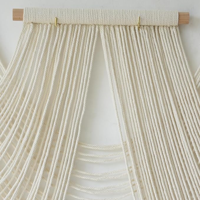 IOWER Macrame Wall Hanging Large Wall Home Decor Modern Fiber Wall Art Geometric Decoration Headboard Living Room Bedroom Backdrop