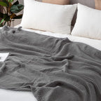 EMME Cotton Blanket Muslin Throw Blanket for Couch Breathable Gauze Blanket All Season Soft and Lightweight Muslin Blankets for Adults (Grey, 50"x70")