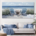 HGUAOA Coastal Wall Art - Large Landscape Wall Pictures for Living Room, Bedroom Pictures, Ocean Beach Artwork, Blue Wall Art, Above Bed Decor, Coastal Landscape Wall Art, Beach Pinting