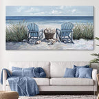 HGUAOA Coastal Wall Art - Large Landscape Wall Pictures for Living Room, Bedroom Pictures, Ocean Beach Artwork, Blue Wall Art, Above Bed Decor, Coastal Landscape Wall Art, Beach Pinting