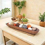 Athaliah Wooden Dough Bowl, Hand Carved Rustic Long Wood Dough Bowls for Decor, Vintage Decorative dough bowl for Table Centerpiece (30 Inch-Brown)