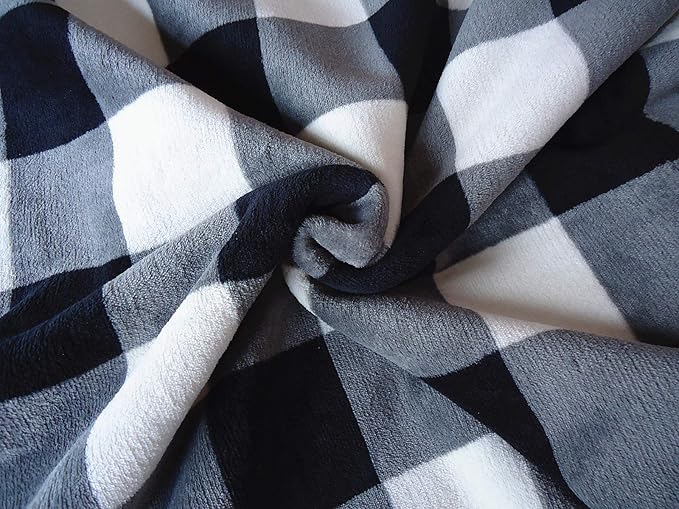 UKELER Buffalo Check/Plaid Throw Blanket 60''×50'' for Couch- Ultra Soft Plush Flannel Fleece Sherpa Throw Bed Throws for Kids and Adult