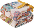 Boho Throw Blanket Reversible Muslin Bohemian Tapestry, Flower Decorated Bohemian Sofa Blanket, Lightweight Breathable 100% Cotton Throw Blanket, Chair Blanket, 50"x60"