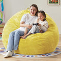 Hobestluk 4.5FT Bean Bag Chair Giant Bean Bag Chair with Filler Included Adult Bean Bag Chairs with Removable Cover for Bedroom Living Room - (Jumbo, Yellow)