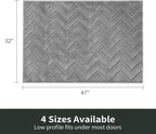 Stiio Dirt Trapper Door Mat 32x47 Inches, Front Doormat Indoor Outdoor Entrance Low Pile, All-Season, All-Weather Absorbent Entry Rug, Washable Non Slip Rug for Entryway, Grey