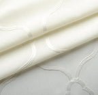 MIUCO Moroccan Embroidery Semi Sheer Curtains Faux Linen Grommet Curtains for Bedroom 52 x 63 Inch 2 Panels, Off White