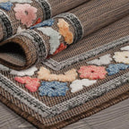 Beverly Rug Outdoor Rug 6x9 Modern Bordered Area Rugs for Indoor and Outdoor Patio Easy to Clean Non Shedding Living Room Porch Garden Washable Outside Carpet (6 x 9 Brown)