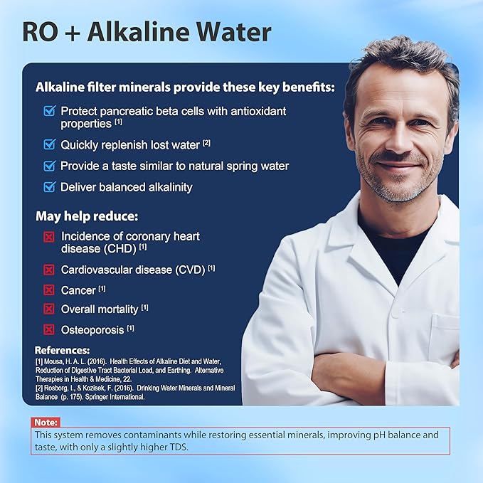 iSpring RCC2AK, Upgraded 200 GPD, pH+ 6-Stage Under Sink Reverse Osmosis System with Alkaline Remineralization Filter, Patented Top-Mounted Faucet Design for Easy DIY Installation