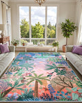 LIVEBOX Jungle Rug 9 x 12 Rug Purple Room Rugs for Bedroom, Soft Washable Area Rugs 9x12 Living Room, Modern Stain Resistant Floor Carpet Play Rugs for Kids Playroom Dining