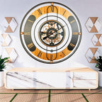 The Gears Clock 36'' Inch Real Moving Gear Wall Clock Switzerland Line (Black, 36 inches (90 cm))