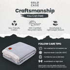Gold Case Throw Blanket for Bed – 100% Recycled Turkish Cotton Bed Blanket – Decorative Throw Cotton Blankets for Living Room & Bedroom – Woven Twin Blankets - 71x90 - Elegant Grey