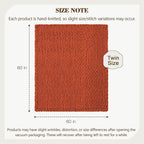 Carriediosa Chunky Knit Throw Blanket 60" X 80" Twin, 100% Hand Made Large Chenille Loop Yarn Soft Fluffy Throws for Couch Sofa Bed, Big Crochet Cozy Heavy Thick Cable Woven Blankets, Rust