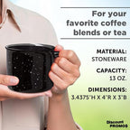 DISCOUNT PROMOS Ceramic Campfire Coffee Mugs 13 oz. Set of 10, Bulk Pack - Perfect for Tea, Espresso, Cappuccino, Hot Cocoa - Black