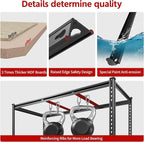 REIBII 48.2" W Garage Shelving, Storage Shelves Load 2600LBS, 4-Tier Adjustable Heavy Duty Metal Shelves for Warehouse, Pantry, Kitchen, 60.1" H X 48.2" W X 24" D, Black