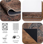 Keen Home Design 3x5 Rug - Machine Washable Entry Rug with Non-Slip Backing, Ideal for Enteryway, Kitchen, Bathroom, Laundry Room - Vintage, Easy Clean, Durable, Low Pile Rug - (3' x 5')