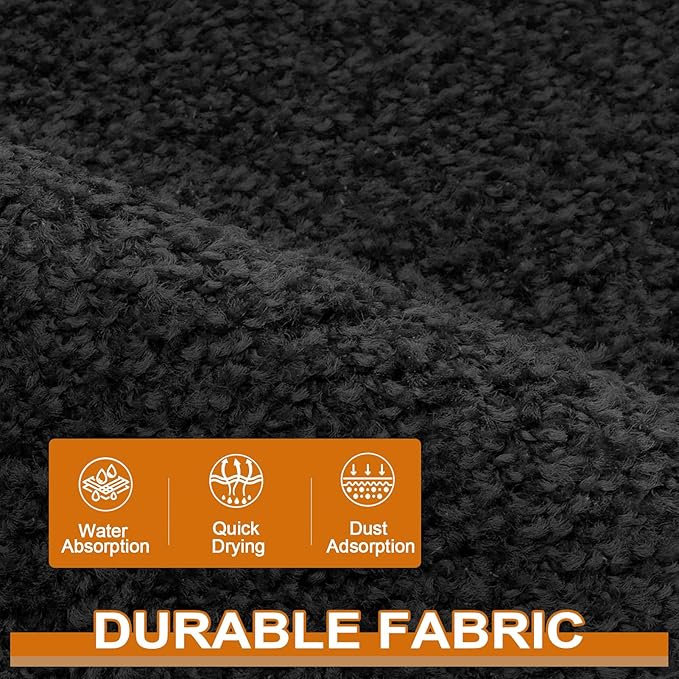 Mibao Dirt Trapper Door Mat for Indoor Outdoor, Waterproof All-Season, All-Weather Doormat, Heavy Duty Non-Slip Entrance Rug, Low Profile Absorbent Entrance Mat Carpet, 72" x 24", Black