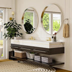 24 Inch Round Bathroom Mirror - Wall Mounted Circle Mirror with Metal Frame, Modern Mirror Suitable for Bathroom, Vanity, Entryway, Living Room, Wall Decor,Silver