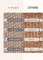 YnM Chunky Cotton Knit Throw Blanket, Cable Knit Throws for Bed Couch Sofa, Comfy & Relaxing, Decorative Piece for Farmhouse Modern Boho Rustic Scandinavian Chic Vibe, Beige 50x60 Inches