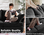 Oversized Accent Chair, Upholstered Modern Sofa Chair with Removable Backrest & Detachable Cover, 24.5" Deep Seat Large Reading Armchair for Living Room Bedroom Office - Chenille Black Set of 2