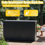 XXL 230 Gallon Large Resin Deck Box, Lockable Outdoor Storage Box for Patio Cushions Storage Furniture,Garden Tools, Pool Supplies, Weatherproof and UV Resistant- Black (230 Gallon)